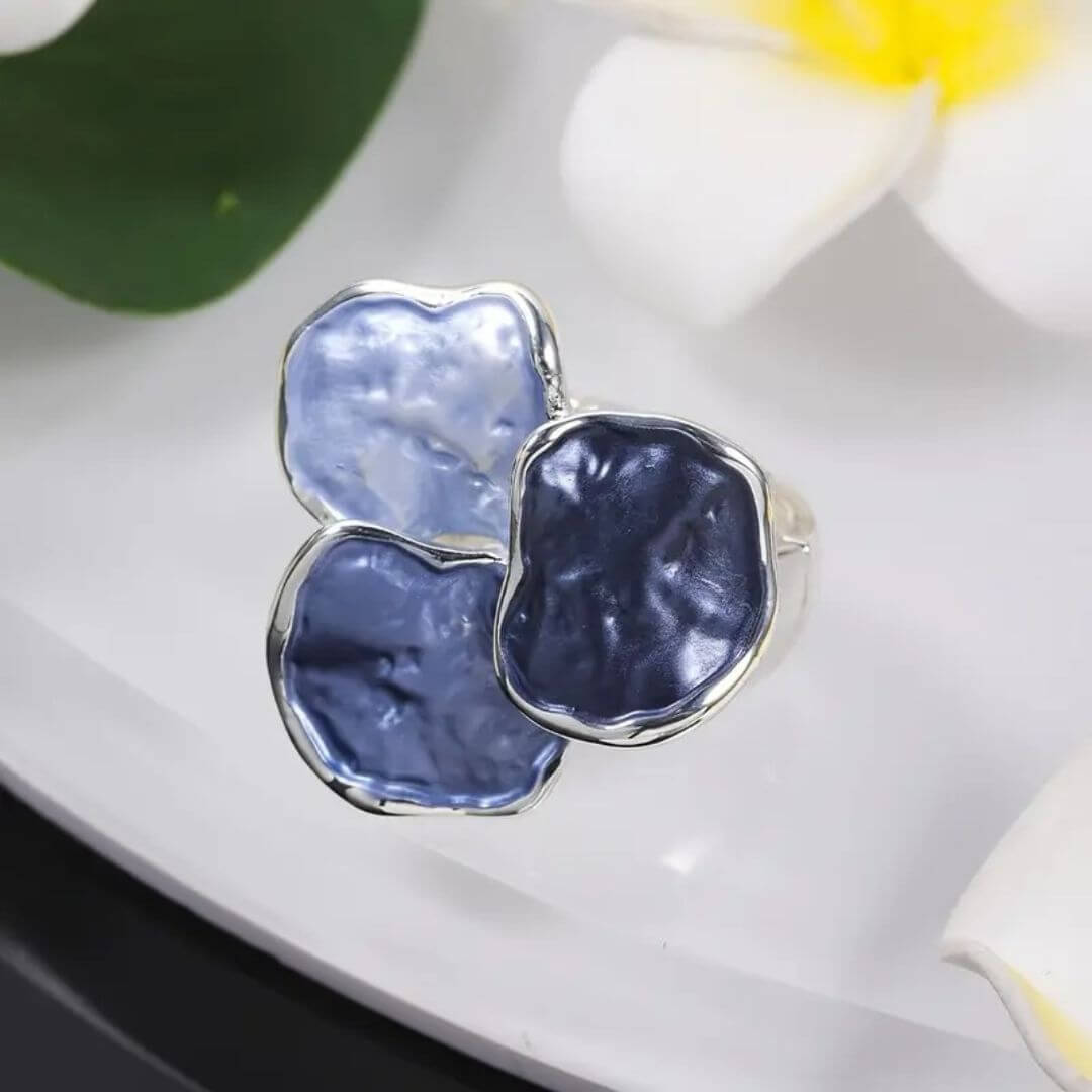 Abstract Petal Statement Ring Silver - Diane Jewelry