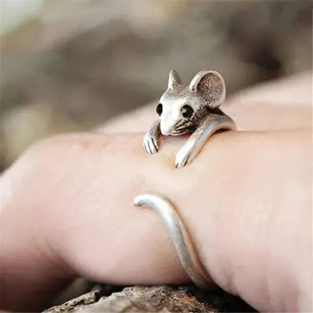 Cute Adjustable Mouse Wrap Ring Diane Jewelry