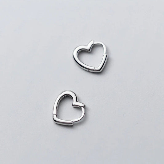 Elegant Heart Hoop Huggie Earrings - Diane Jewelry