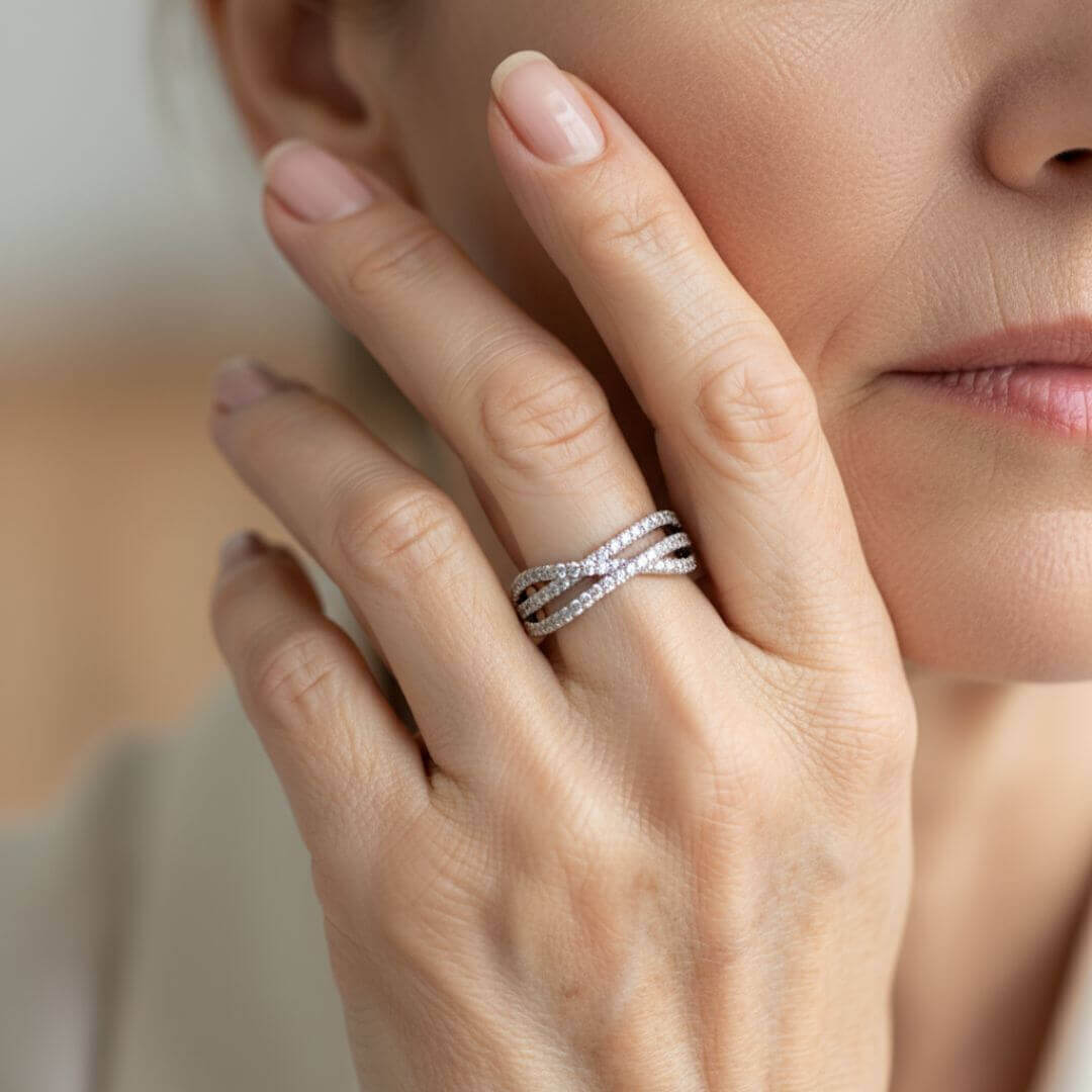 Criss Cross Sterling Silver Ring Emma & Noah Jewelry