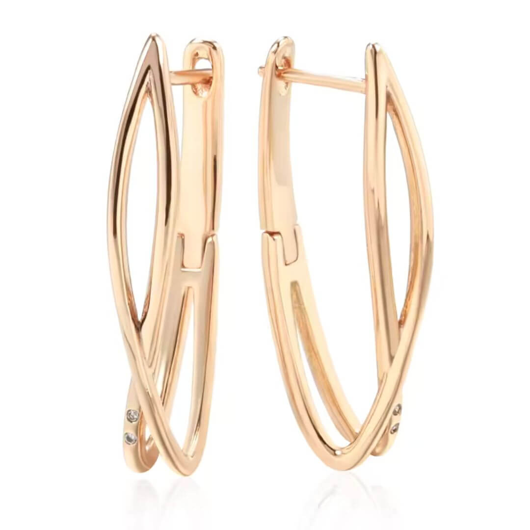 Twist Design Rose Gold Earrings - Diane Jewelry