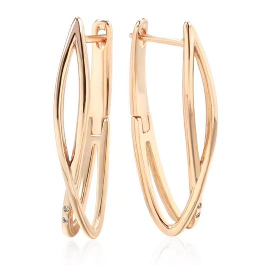 Twist Design Rose Gold Earrings - Diane Jewelry