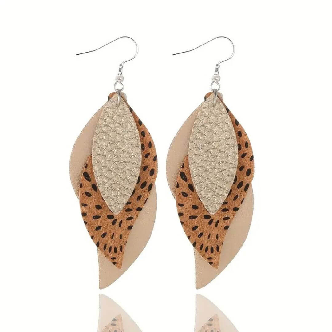 Boho Layered Leaf Earrings Women - Diane Jewelry