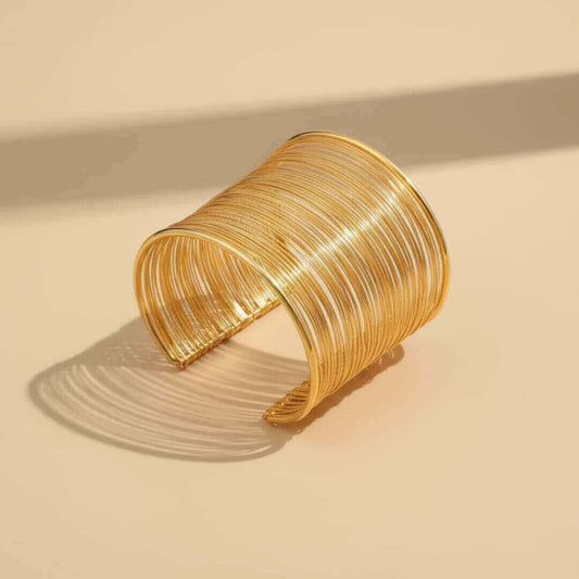 Gold Wire Wide Cuff Bracelet Emma & Noah Jewelry