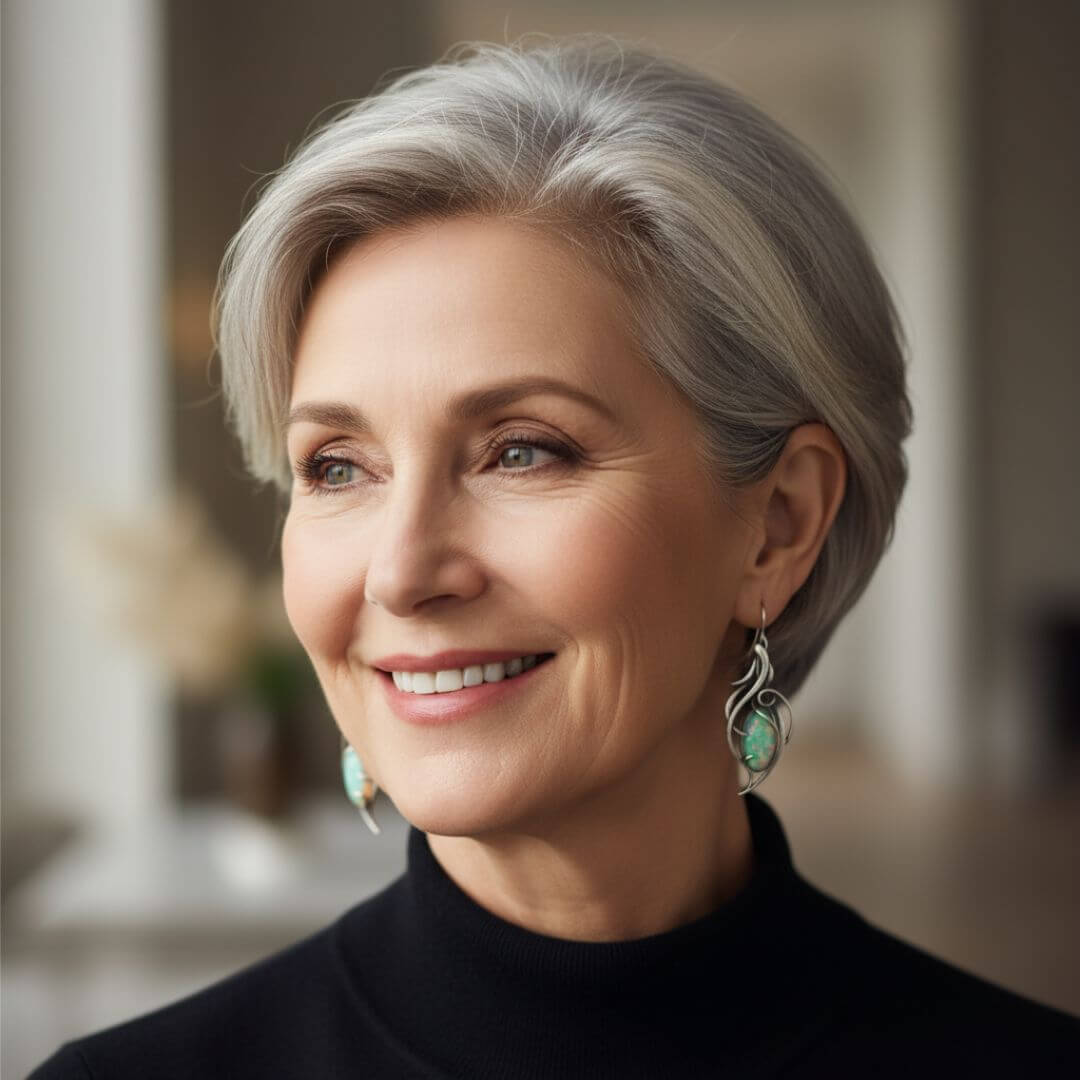 Silver Opal Art Nouveau Earrings Emma & Noah Jewelry