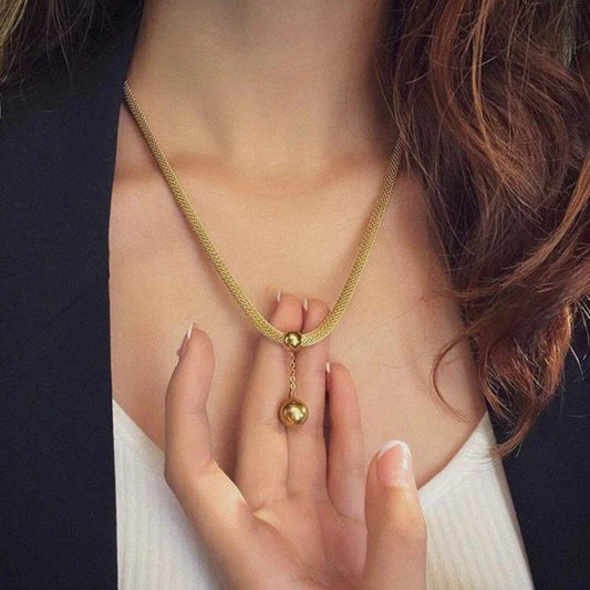 Double Layer Gold Drop Necklace - Diane Jewelry