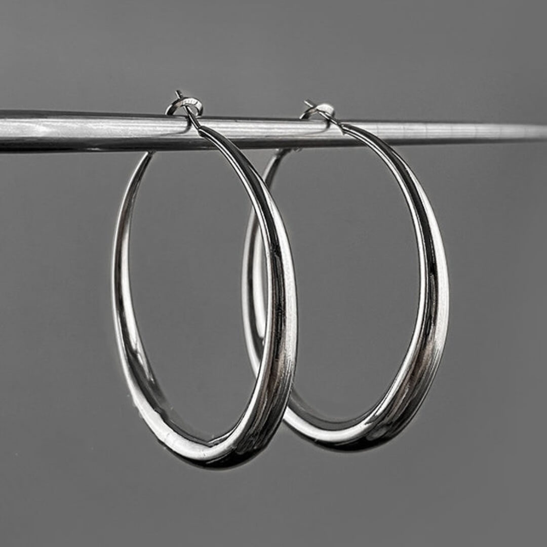 Classic Silver Chunky Hoop Earrings - Diane Jewelry
