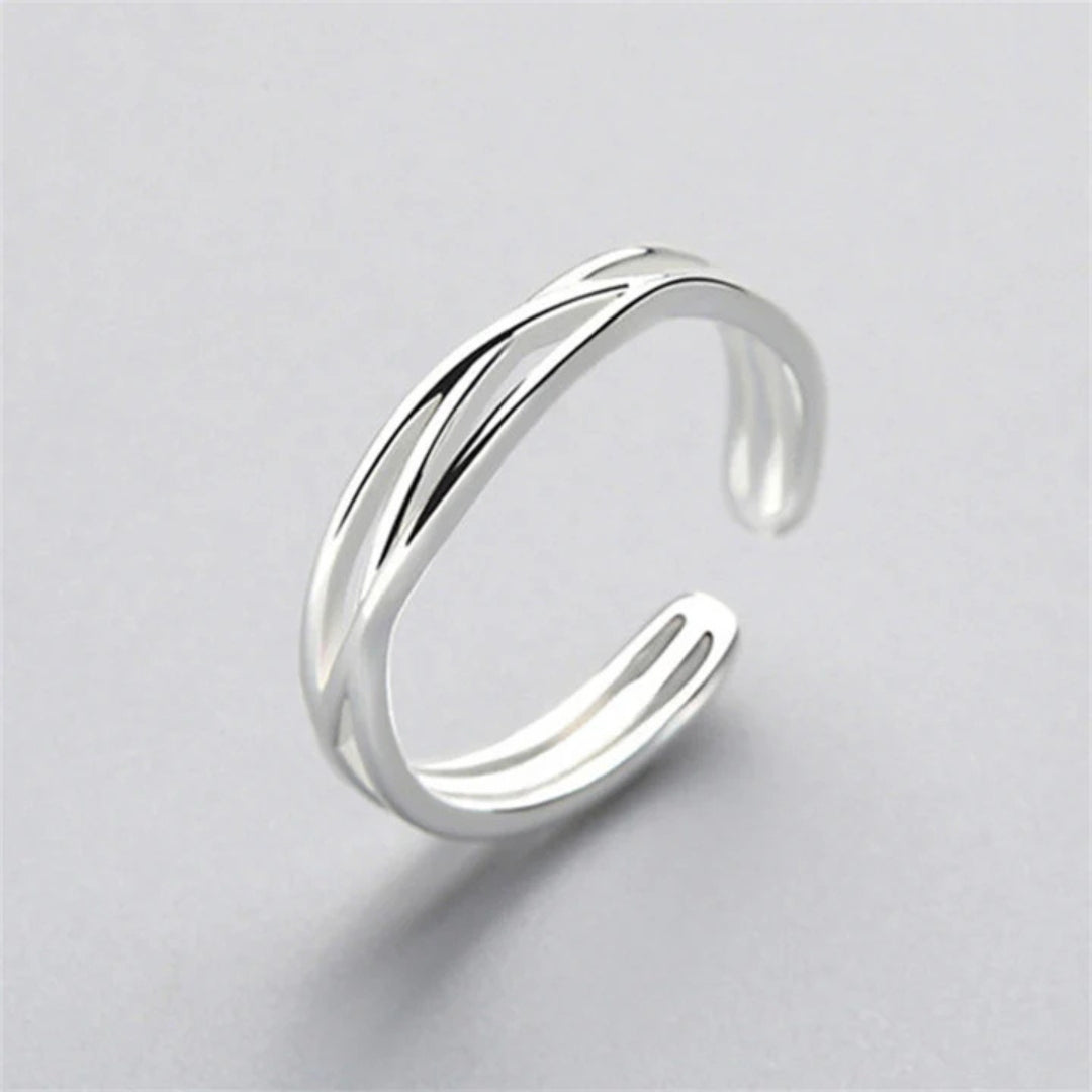 Sterling Silver Twist Adjustable Ring - Diane Jewelry