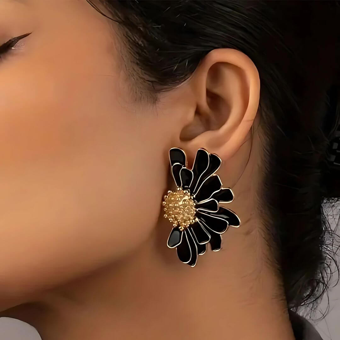 Bold Floral Stud Earrings - Diane Jewelry