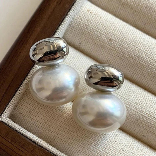 Modern Pearl Statement Stud Earrings - Diane Jewelry