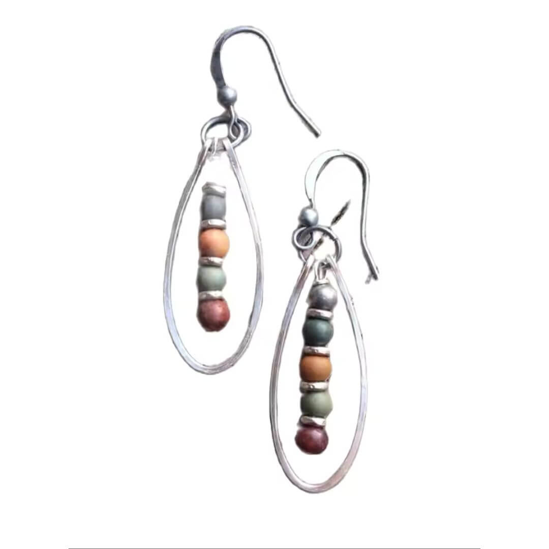 Boho Beaded Teardrop Dangle Earrings - Diane Jewelry