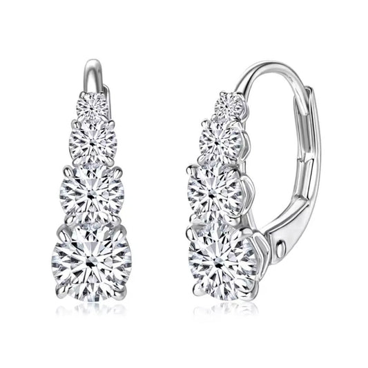 Gold Graduated Crystal Drop Earrings - Diane Jewelry