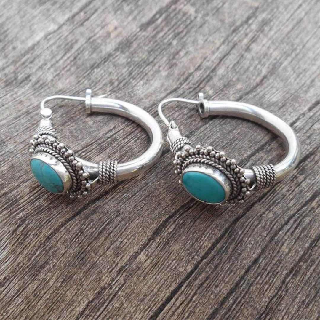 Bali Silver Hoop Earrings - Diane Jewelry