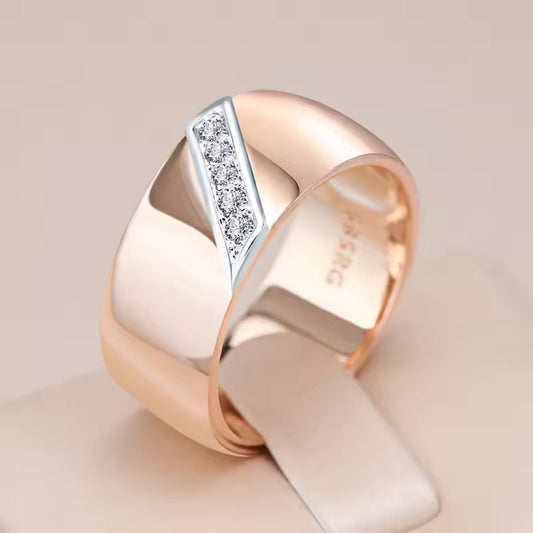 Two-Tone Rose Gold Band Ring - Diane Jewelry