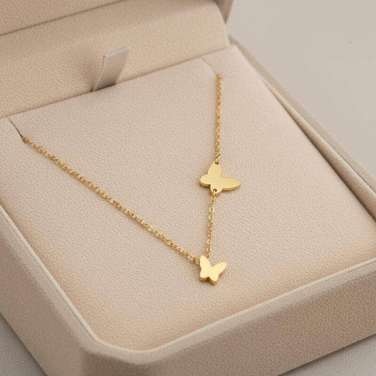 Gold Butterfly Pendant Necklace Women Emma & Noah Jewelry