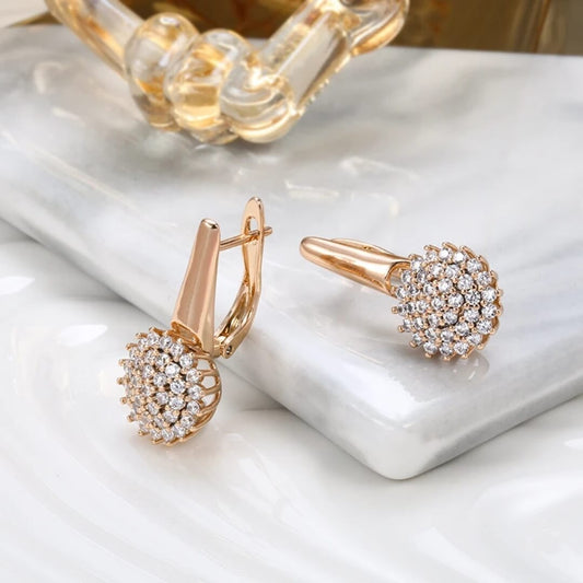 Gold Cluster Crystal Stud Earrings - Diane Jewelry