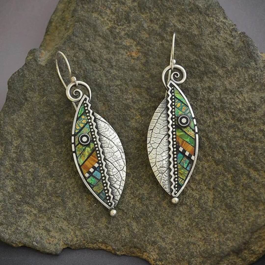Bohemian Abstract Leaf Drop Earrings - Diane Jewelry