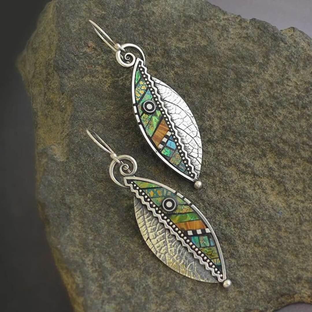 Bohemian Abstract Leaf Drop Earrings - Diane Jewelry
