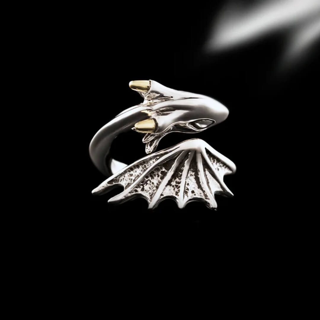 Adjustable Silver Dragon Wrap Ring - Diane Jewelry