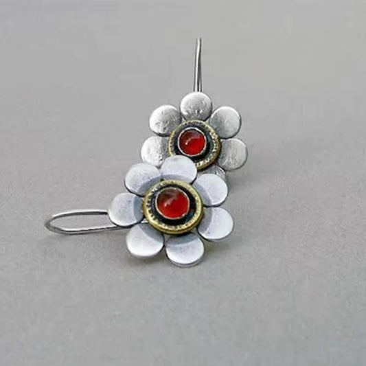 Vintage Flower Drop Dangle Earrings - Diane Jewelry