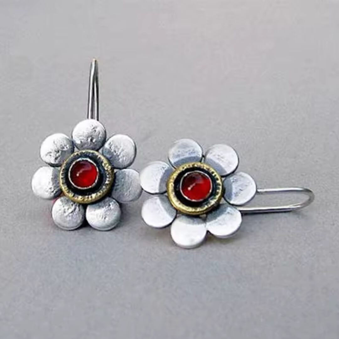 Vintage Flower Drop Dangle Earrings - Diane Jewelry