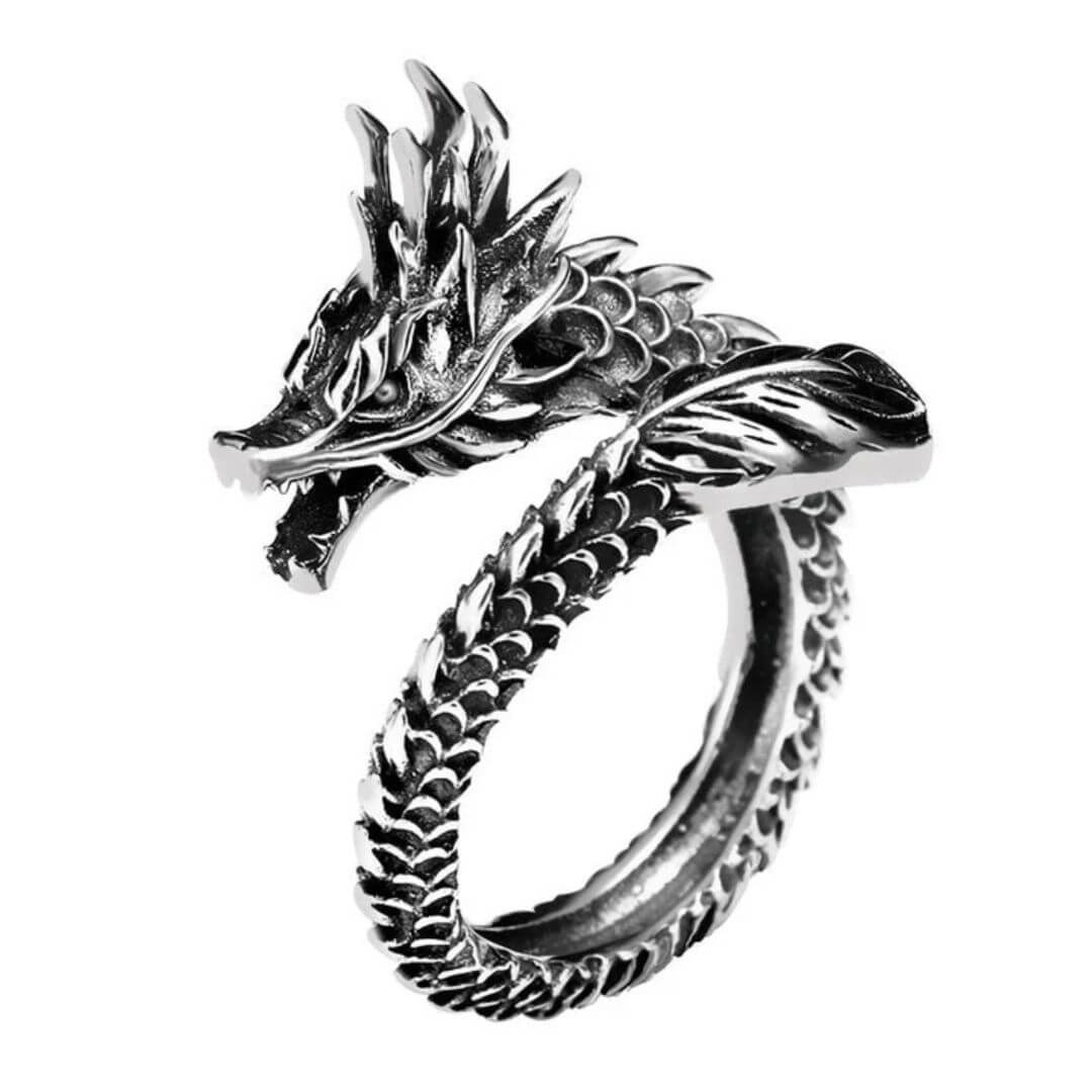 Silver Dragon Claw Wrap Ring - Diane Jewelry