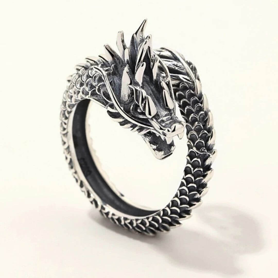 Silver Dragon Claw Wrap Ring - Diane Jewelry