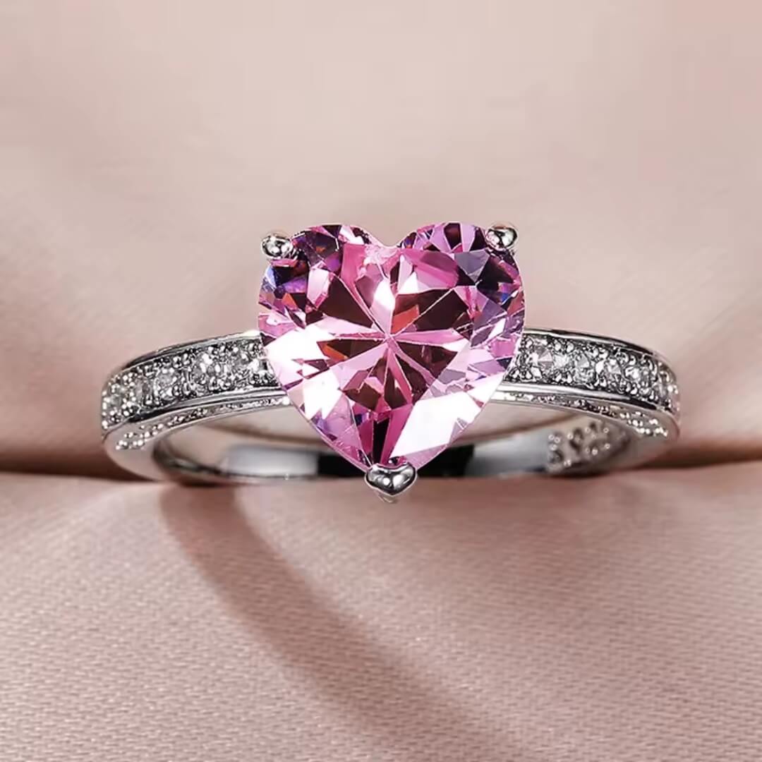 Pink Heart Engagement Promise Ring - Diane Jewelry
