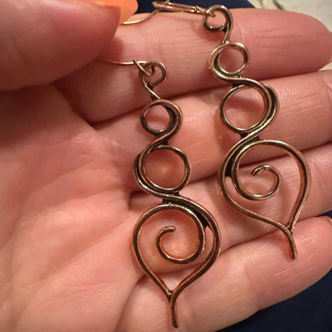 Artisan Copper Wire Earrings - Diane Jewelry