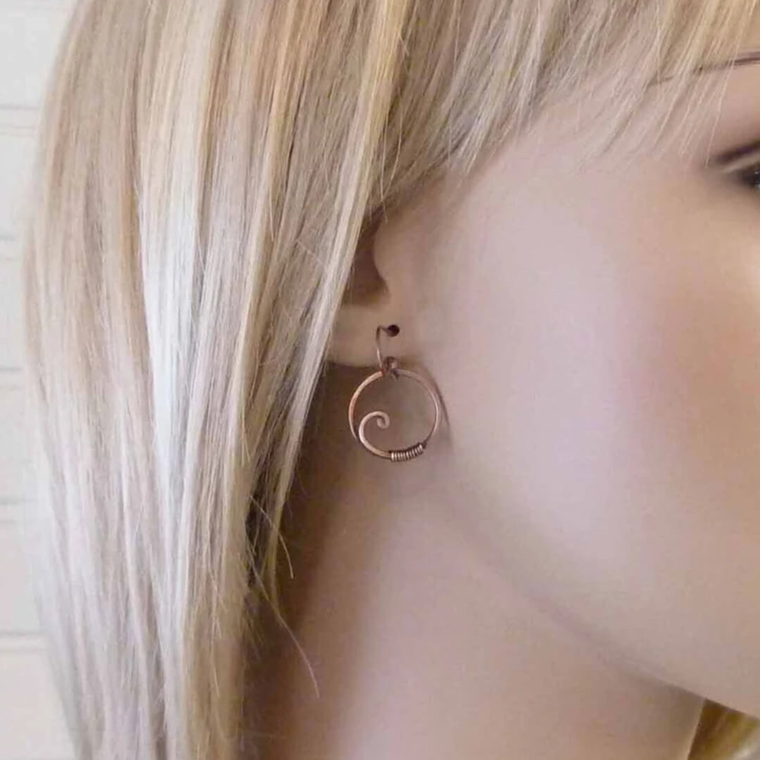 Vintage Copper Spiral Earrings - Diane Jewelry