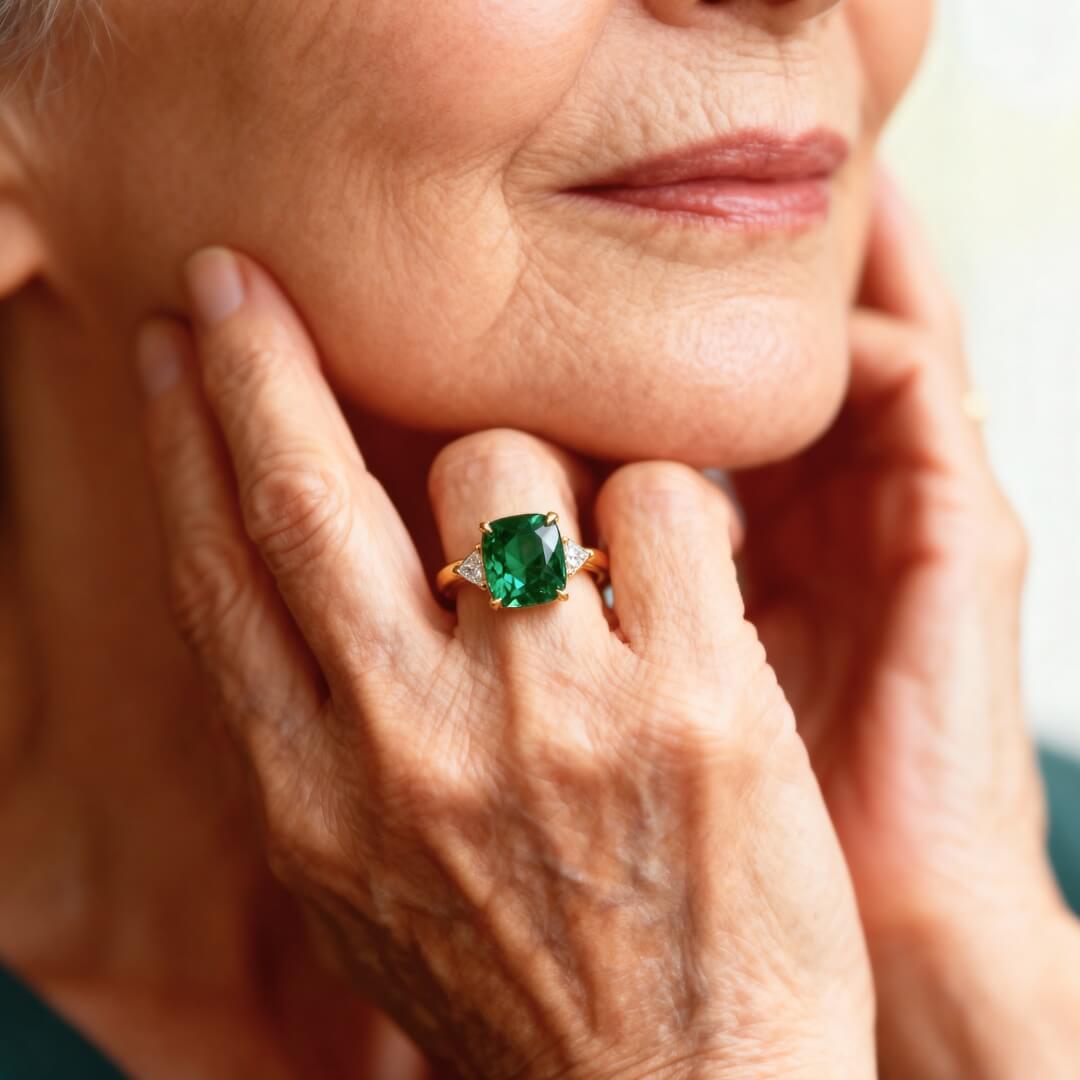 Emerald Cut Green Gem Ring Susan Rose Jewelry