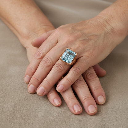 Blue Topaz Gold Statement Ring Susan Rose Jewelry