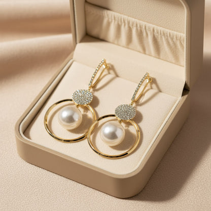 Crystal Pearl Dangle Earrings Susan Rose Jewelry