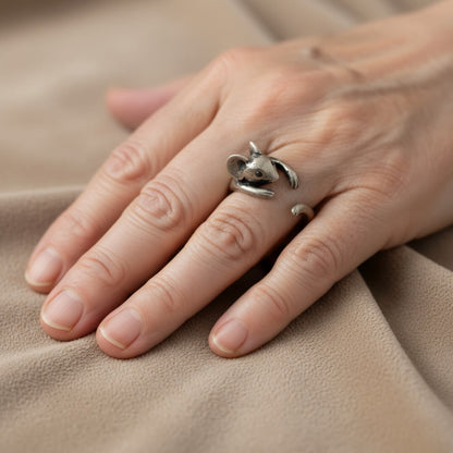 Cute Adjustable Mouse Wrap Ring Susan Rose Jewelry