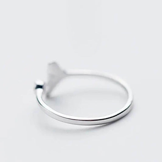 Silver Whale Tail Adjustable Ring - Diane Jewelry
