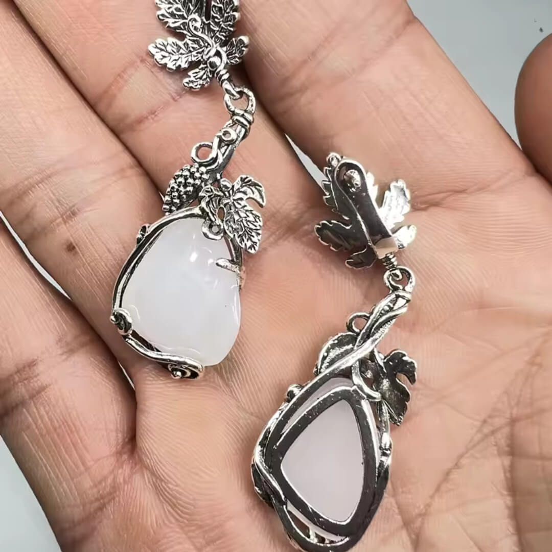 Vintage Leaf Drop Dangle Earrings - Diane Jewelry