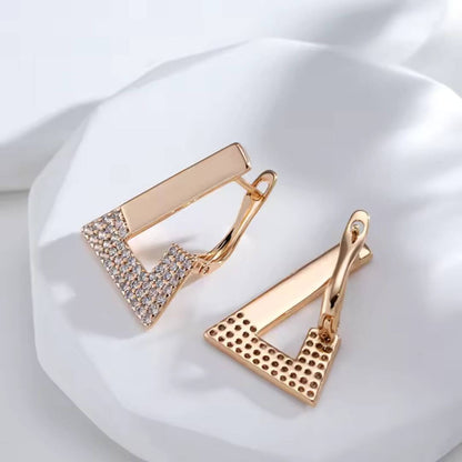 Geometric Rose Gold Sparkle Earrings - Diane Jewelry