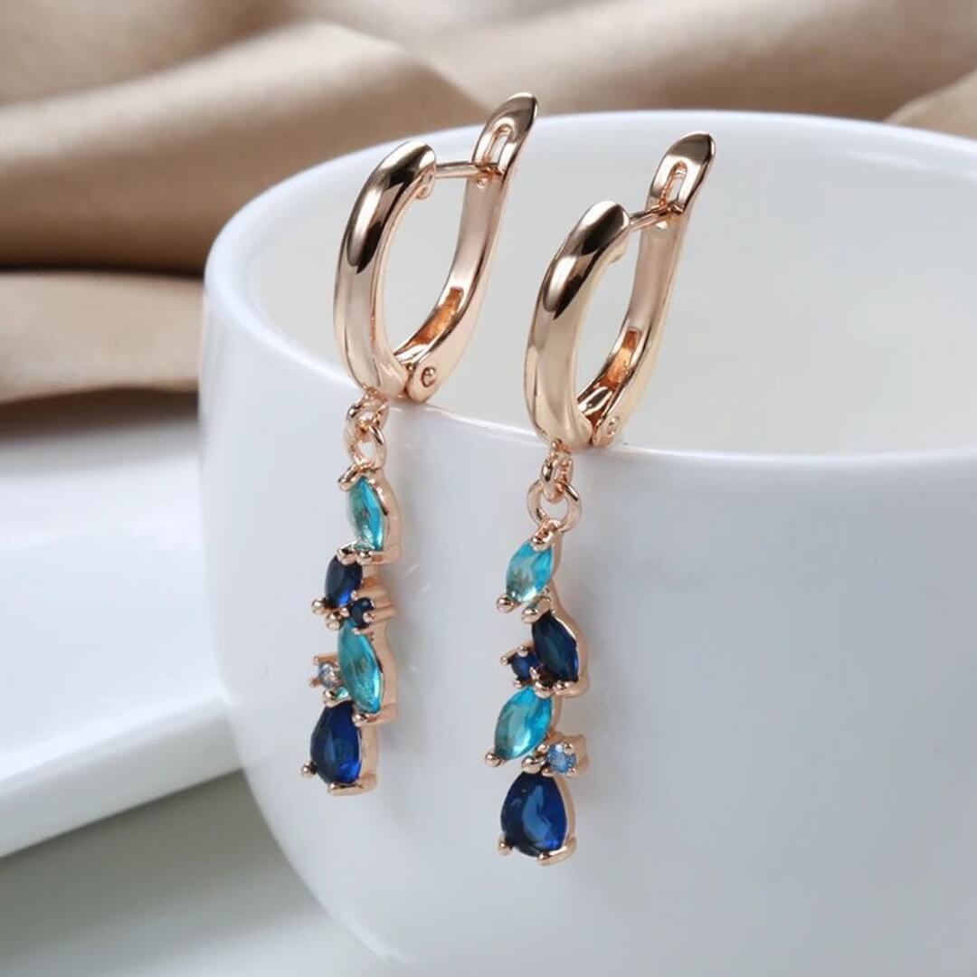 Elegant Blue Drop Dangle Earrings - Diane Jewelry