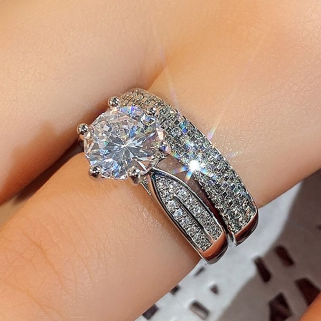 Sparkling Wedding Engagement Ring - Diane Jewelry