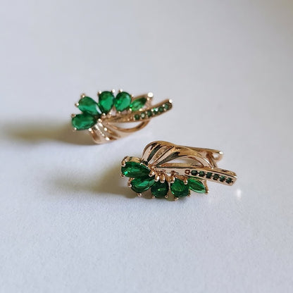 Elegant Green Crystal Drop Earring - Diane Jewelry