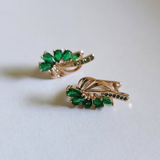 Elegant Green Crystal Drop Earring - Diane Jewelry