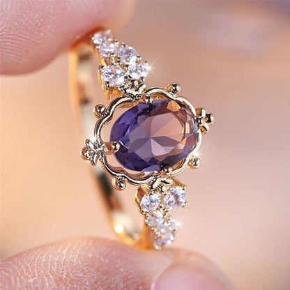 Vintage Amethyst Gold Ring - Diane Jewelry