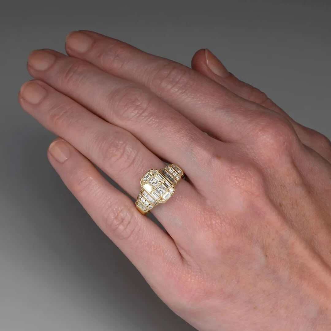Art Deco Baguette Diamond Ring - Diane Jewelry