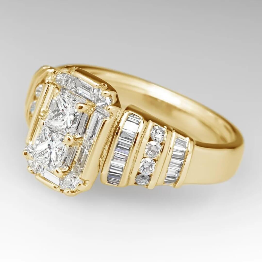 Art Deco Baguette Diamond Ring - Diane Jewelry