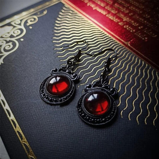 Gothic Red Vintage Dangle Earrings - Diane Jewelry