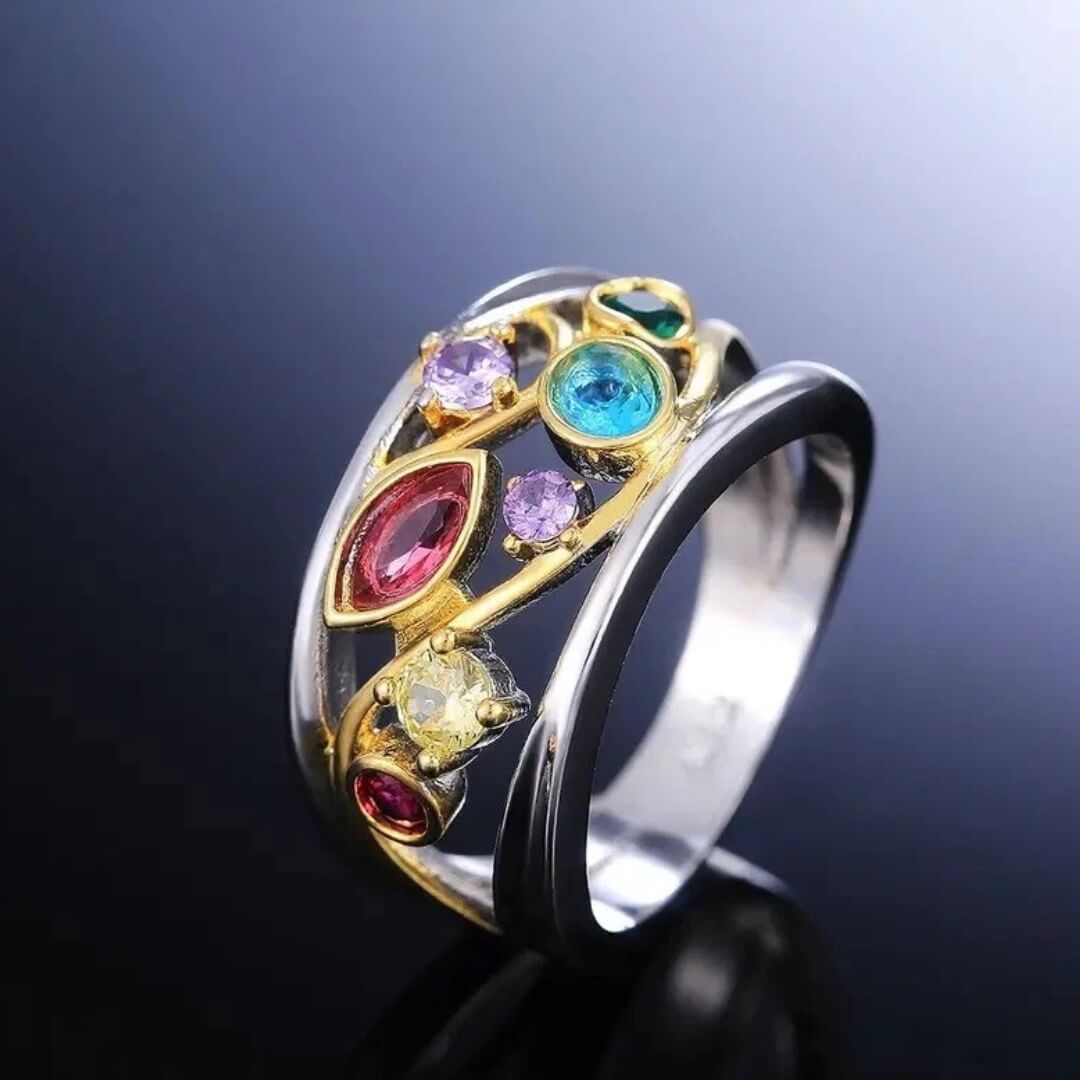 Colorful Gemstone Boho Statement Ring - Diane Jewelry
