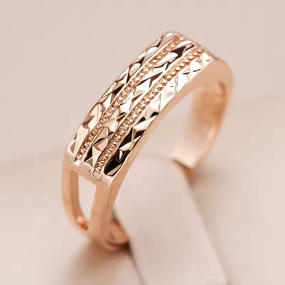 Geometric Rose Gold Statement Ring - Diane Jewelry