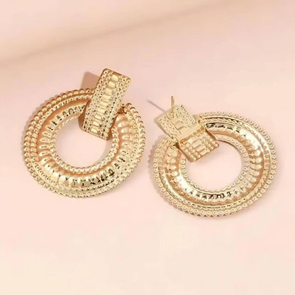 Chunky Gold Statement Circle Earrings - Diane Jewelry