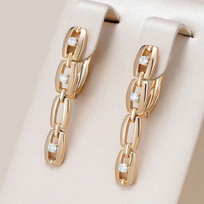 Gold Chain Link Drop Earrings - Diane Jewelry