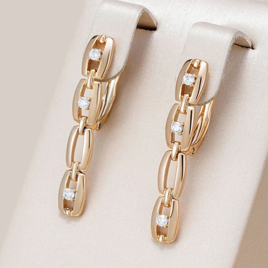 Gold Chain Link Drop Earrings - Diane Jewelry